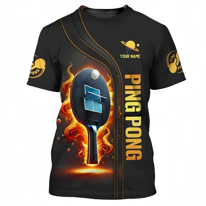 Table Tennis Name - T-shirt z wzorem tenisa stołowego dla