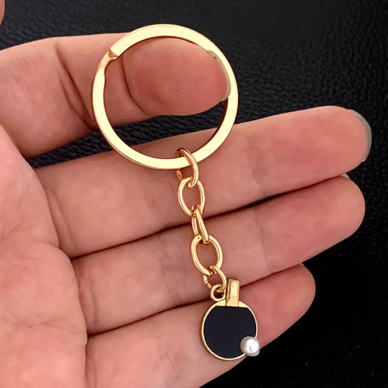 Table Tennis Keychain - Czarny czerwony sportowy brelok do tenisa